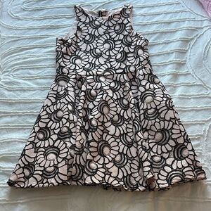 Girls Pink Floral Lace Overlay Dress